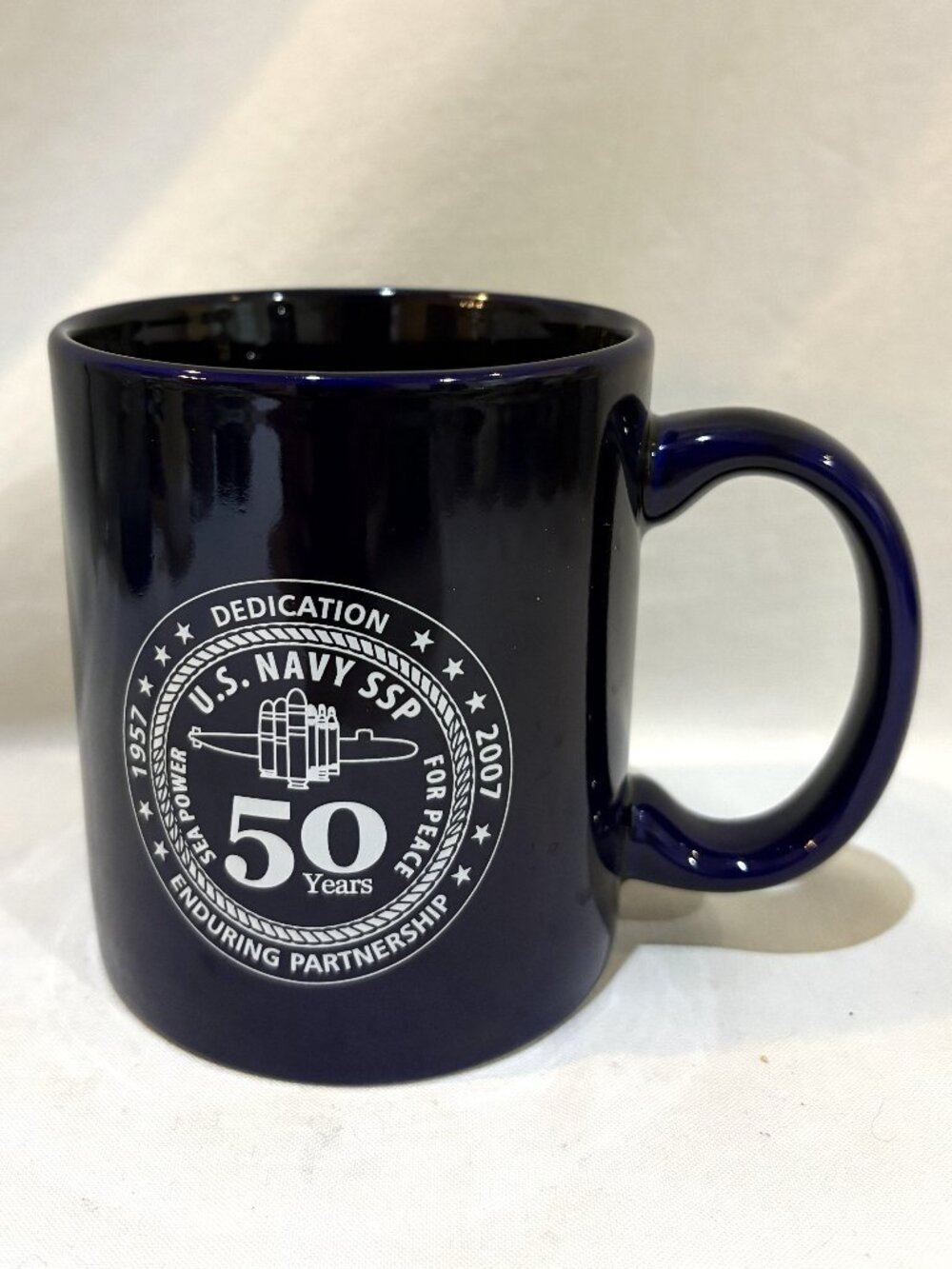 US Navy SSP Strategic System Programs 50th Anniversary 1957-2007 Mug Cobalt Blue